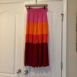 Marine Layer Medium Maeve Midi Skirt in Multi Colorblock
